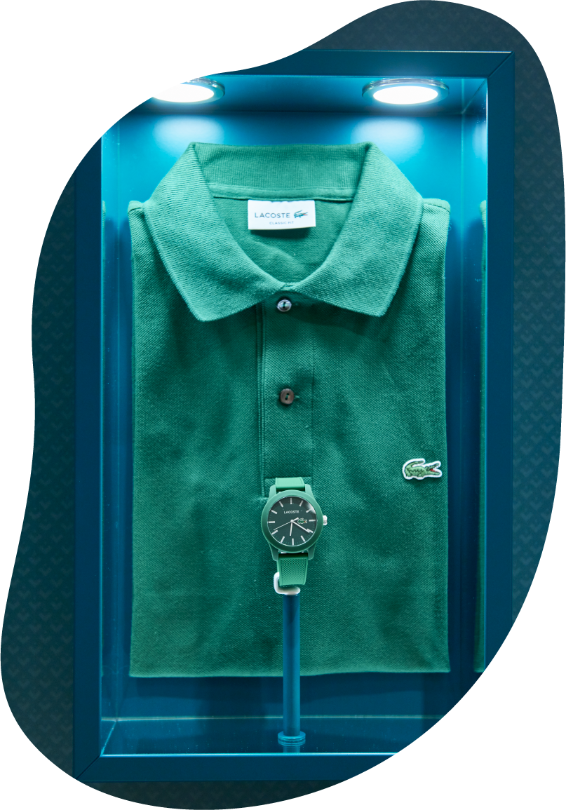Lacoste-Booth-Baselworld-exhibition-POS material-window animation-Backwall-watch stands-watch displays-selling table