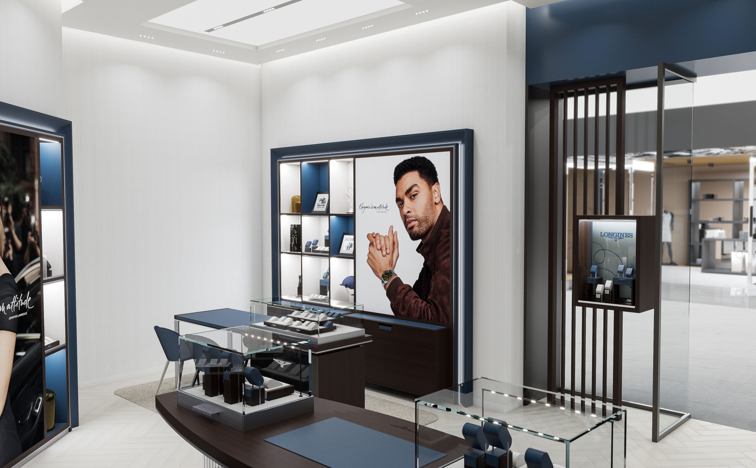 Longines-Shop in shop-Retail-Display-watch stand-counter-window-backwall-deployment