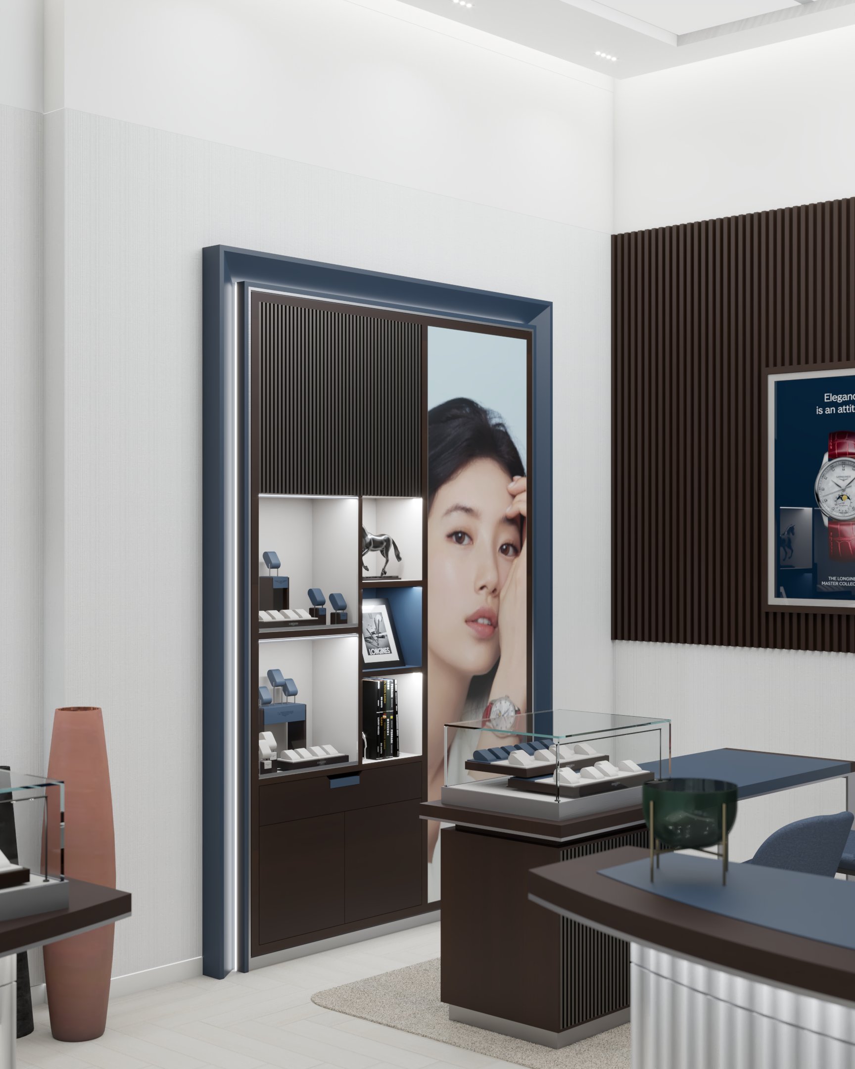 Longines-Shop in shop-Retail-Display-watch stand-counter-window-backwall-deployment